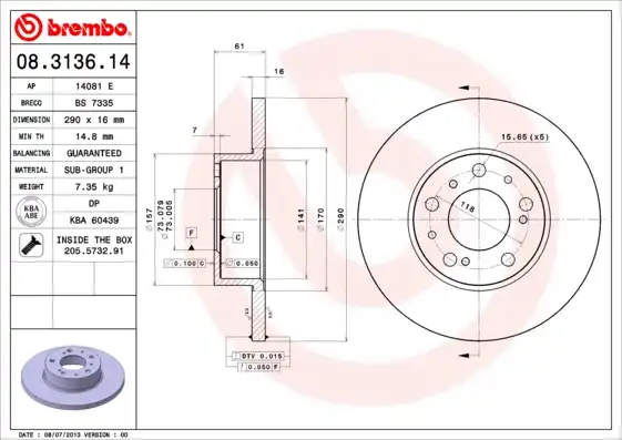 BREMBO 08.3136.14