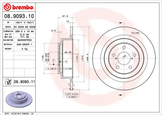 BREMBO 08.9093.11