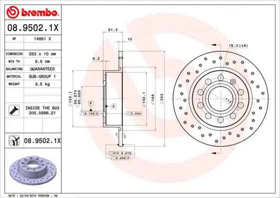 BREMBO 08.9502.1X