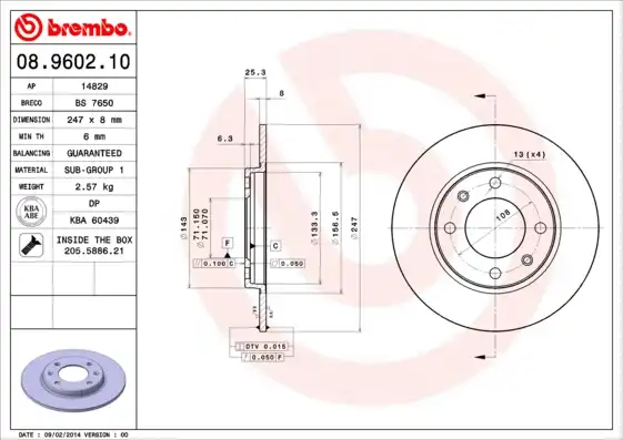 BREMBO 08.9602.10