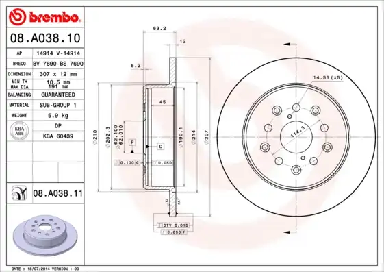 BREMBO 08.A038.11