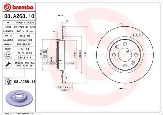 BREMBO 08.A268.11