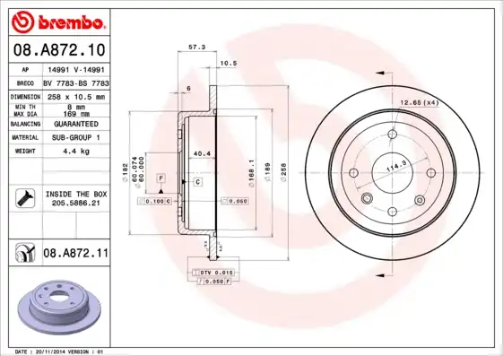BREMBO 08.A872.11