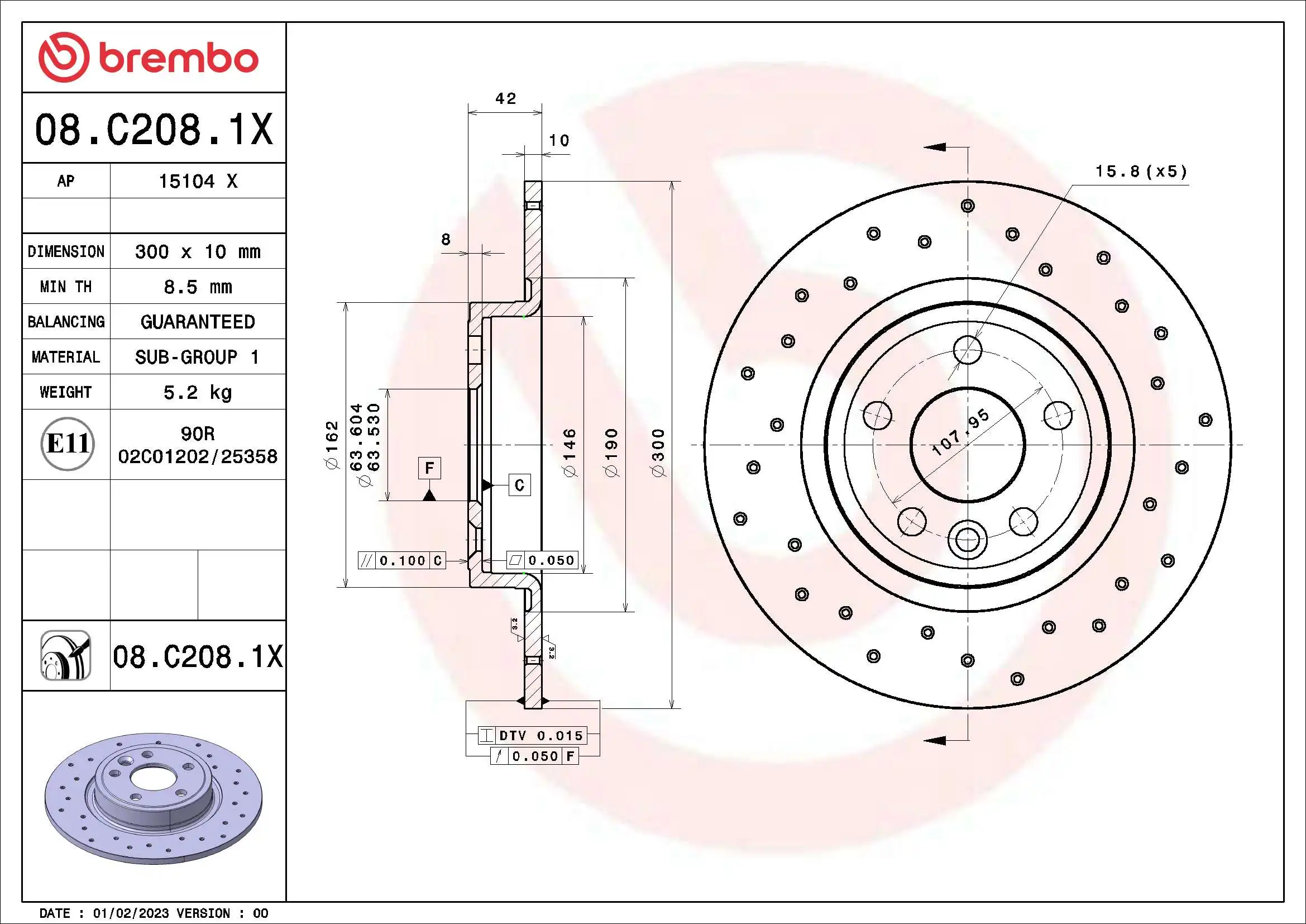BREMBO 08.C208.1X