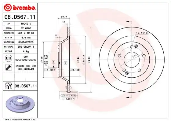 BREMBO 08.D567.11