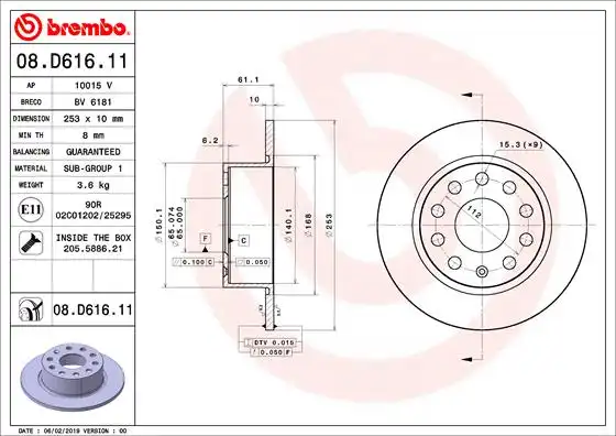 BREMBO 08.D616.11