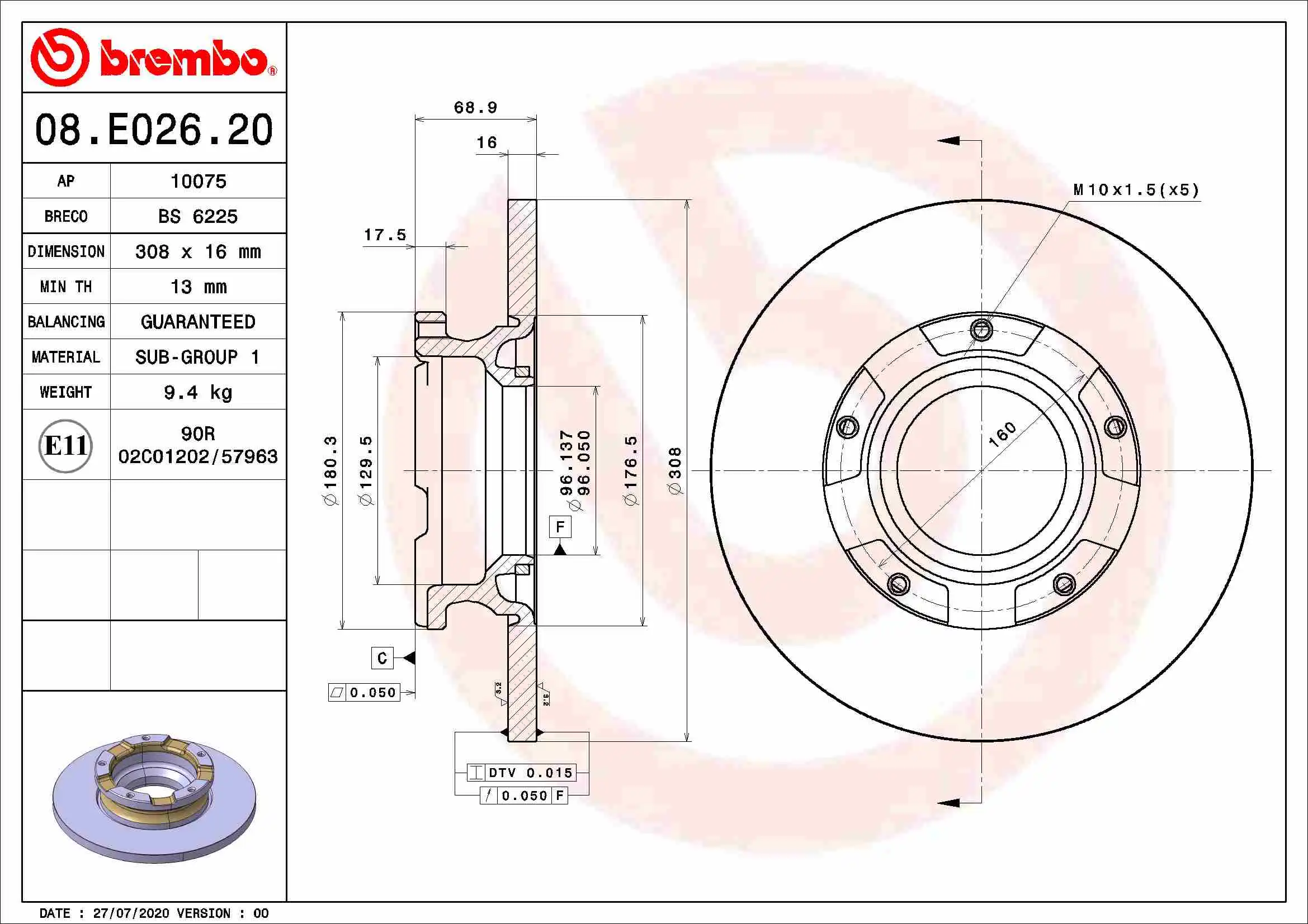 BREMBO 08.E026.20