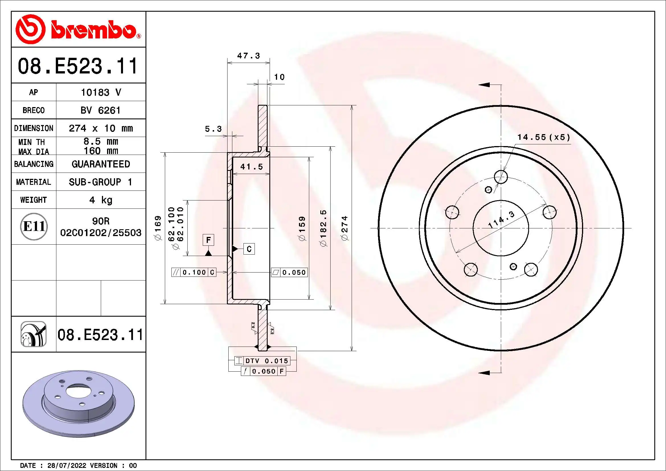BREMBO 08.E523.11
