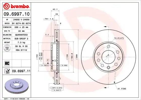 BREMBO 09.6997.11