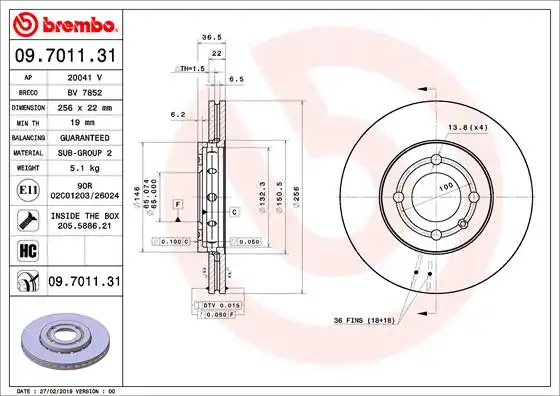 BREMBO 09.7011.31