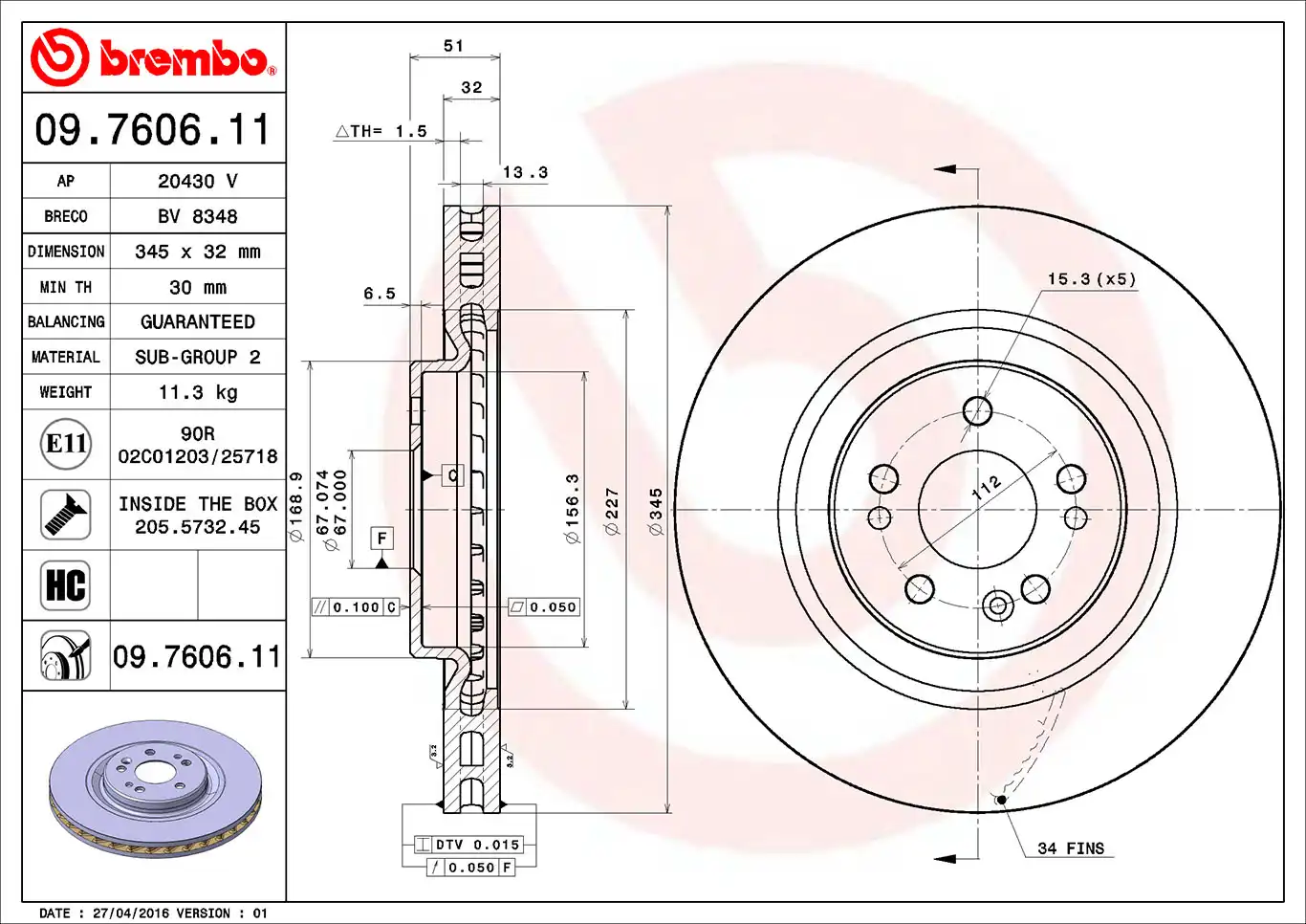 BREMBO 09.7606.11