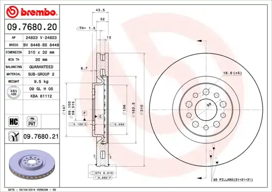 BREMBO 09.7680.21