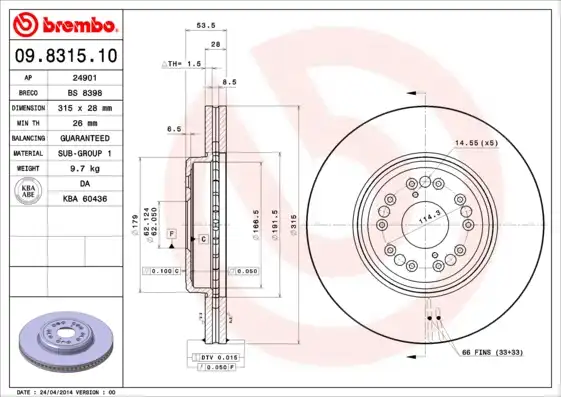 BREMBO 09.8315.10