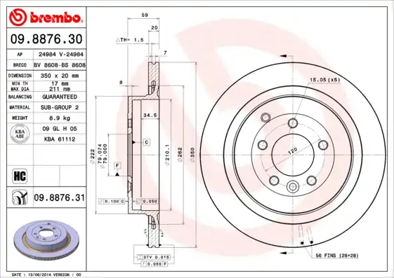 BREMBO 09.8876.31