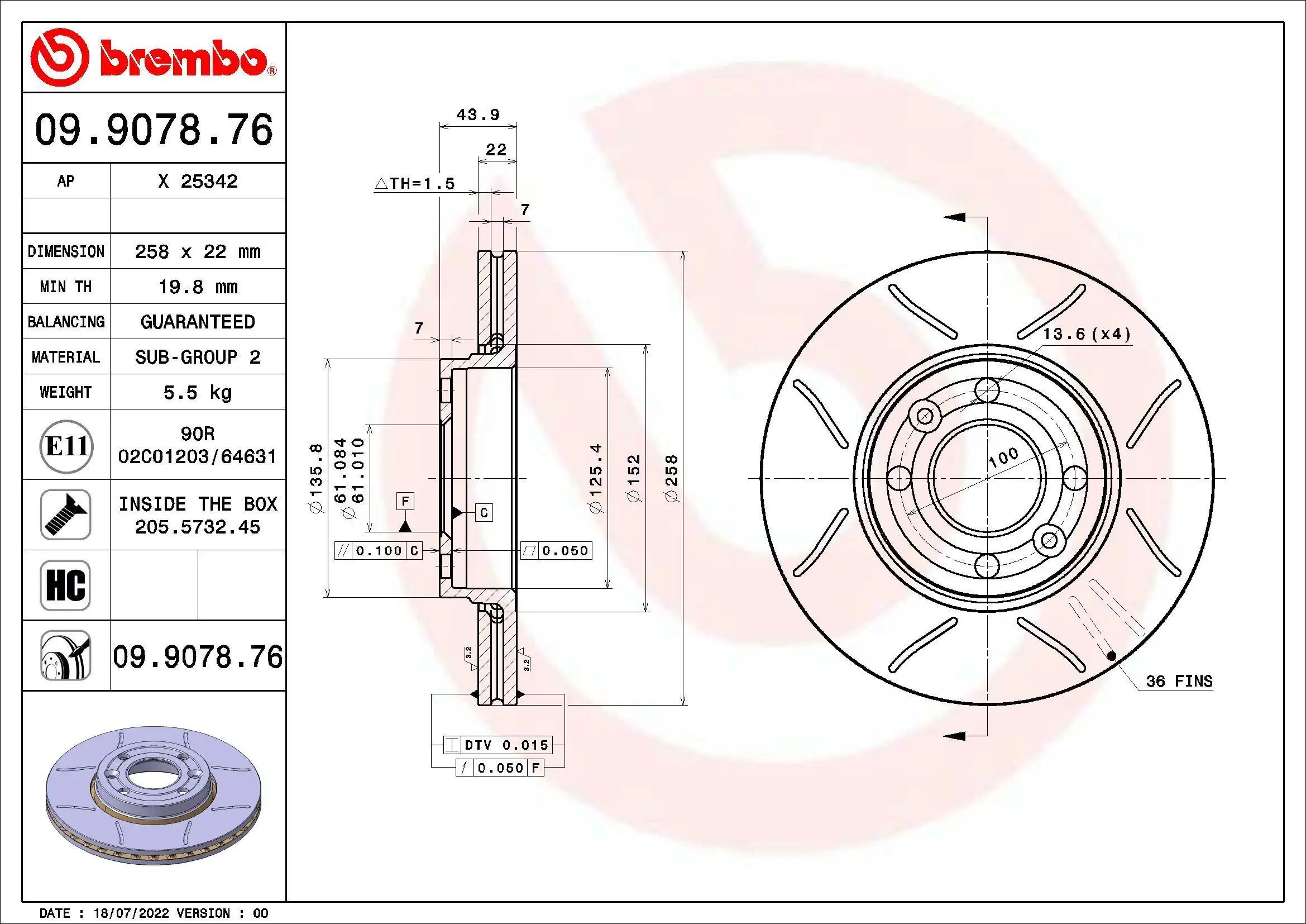 BREMBO 09.9078.76