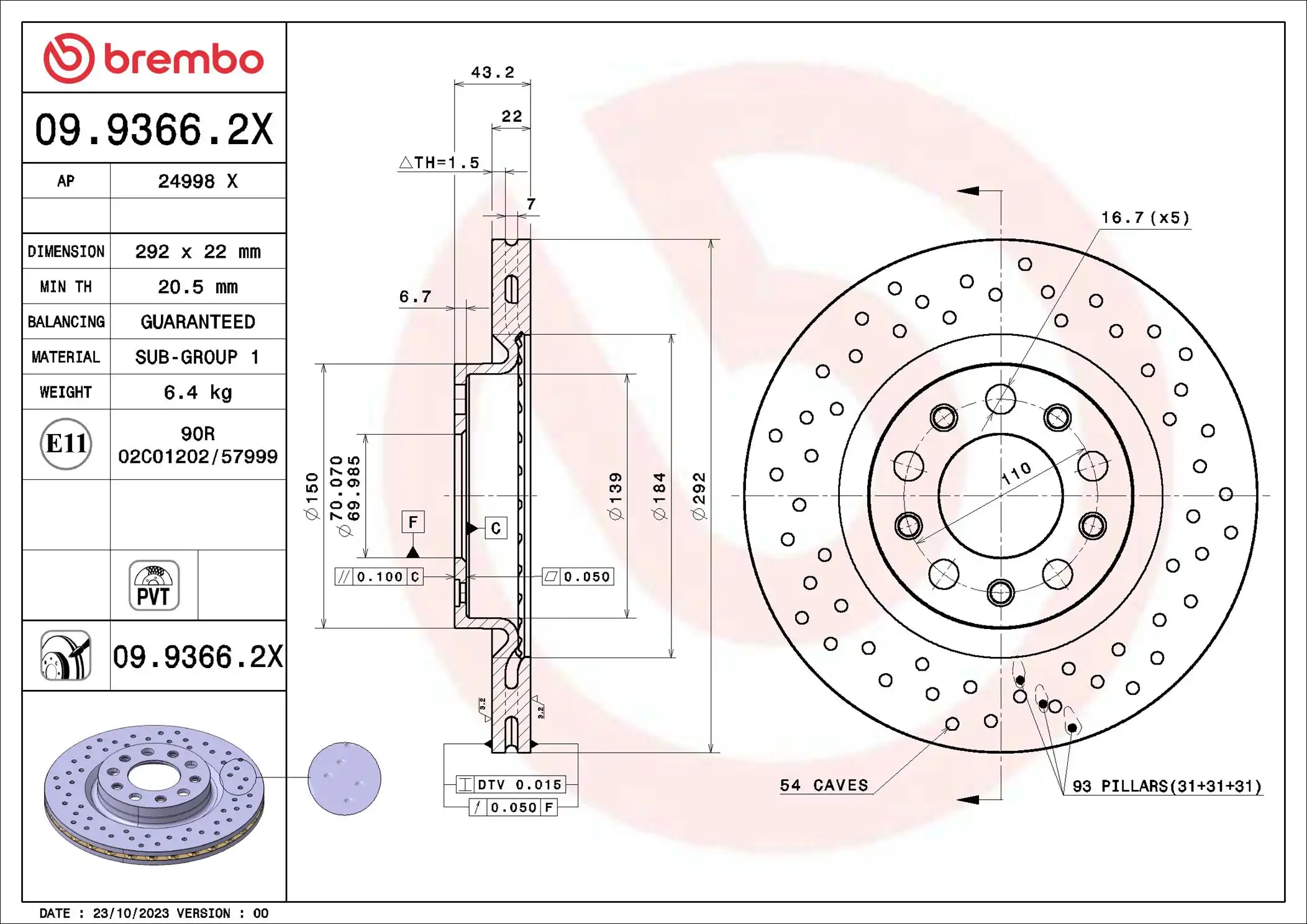 BREMBO 09.9366.2X