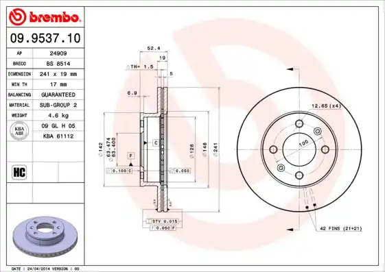 BREMBO 09.9537.10