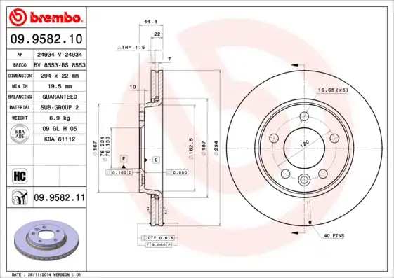 BREMBO 09.9582.11
