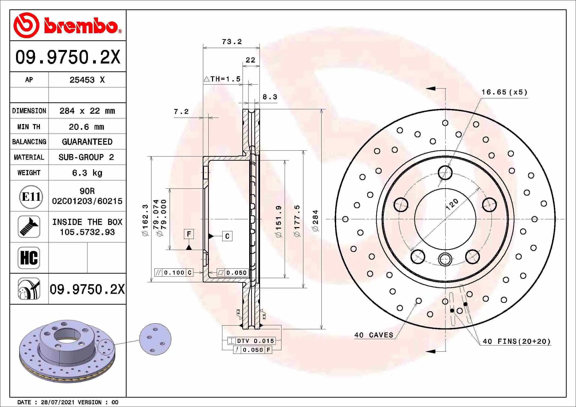 BREMBO 09.9750.2X