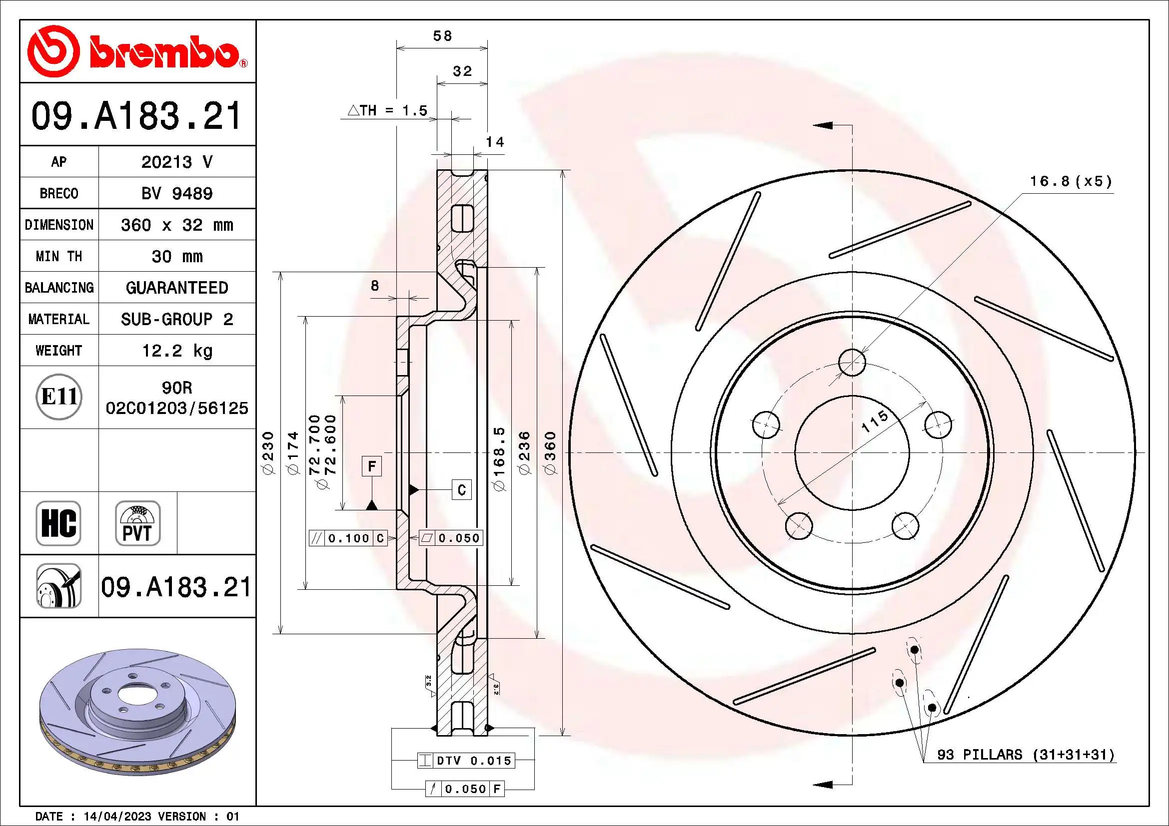 BREMBO 09.A183.21