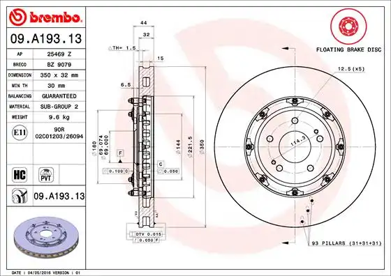 BREMBO 09.A193.13