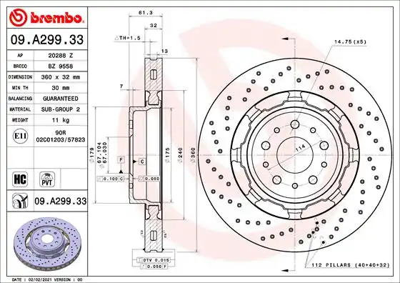 BREMBO 09.A299.33
