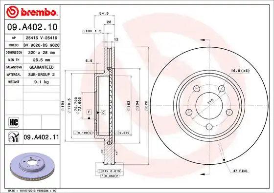 BREMBO 09.A402.11