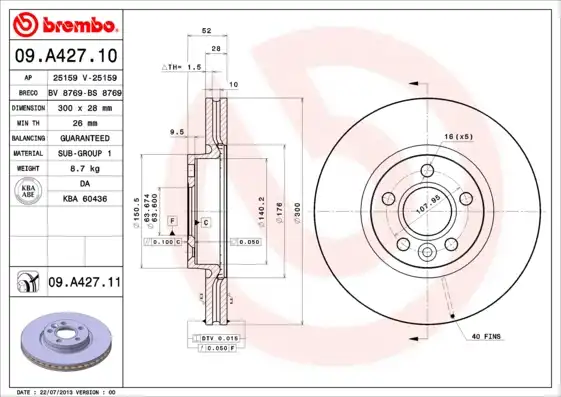 BREMBO 09.A427.11
