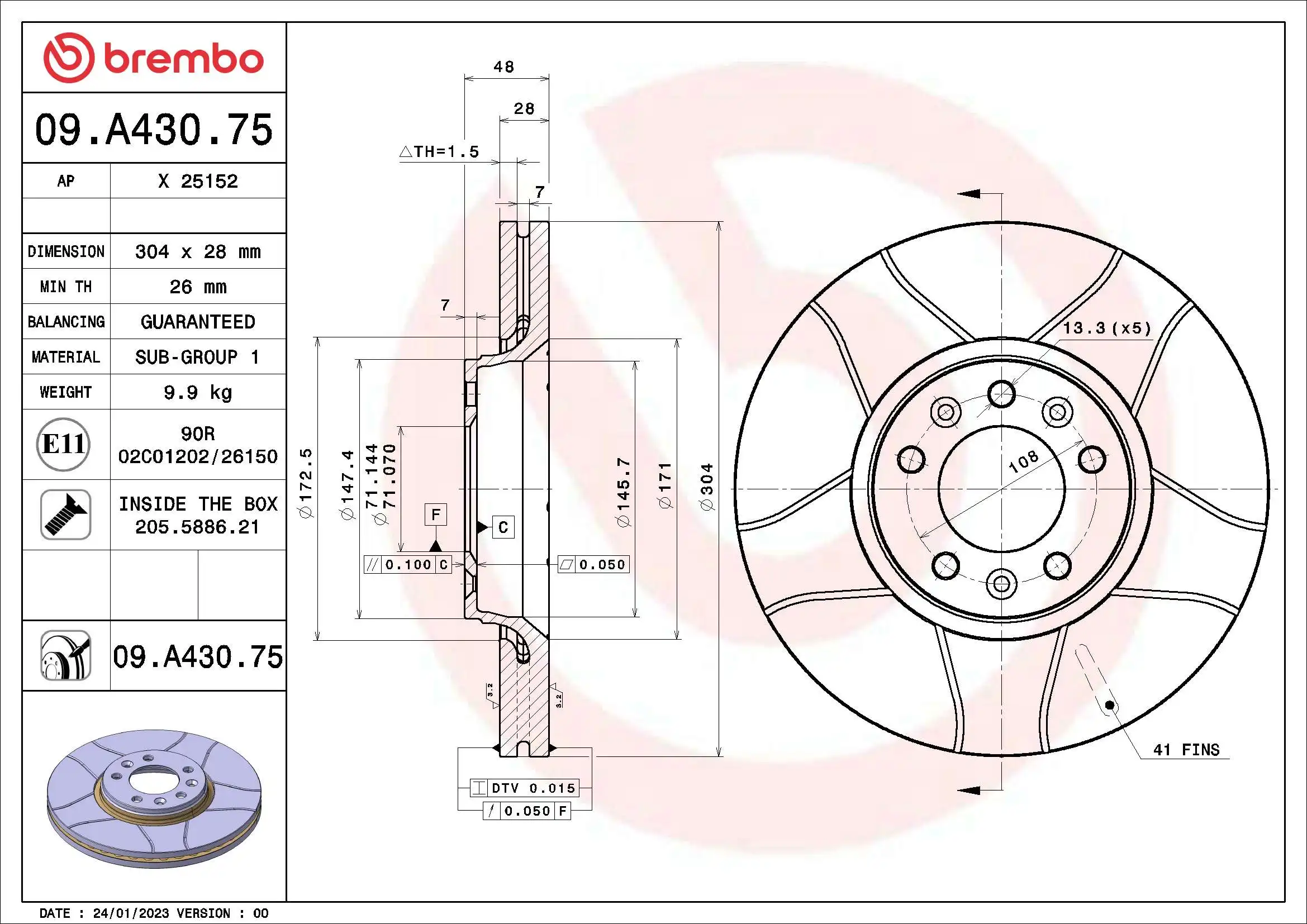 BREMBO 09.A430.75
