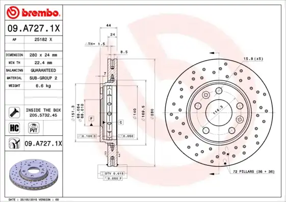BREMBO 09.A727.1X