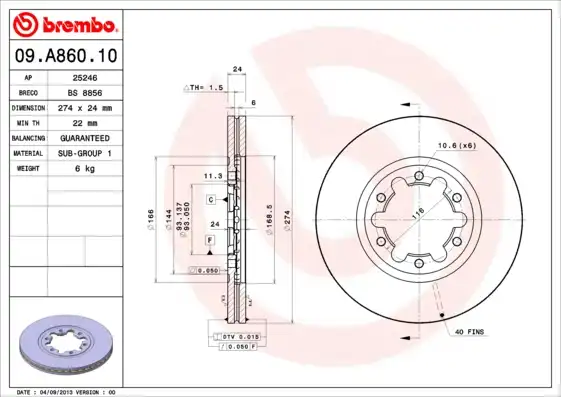 BREMBO 09.A860.10