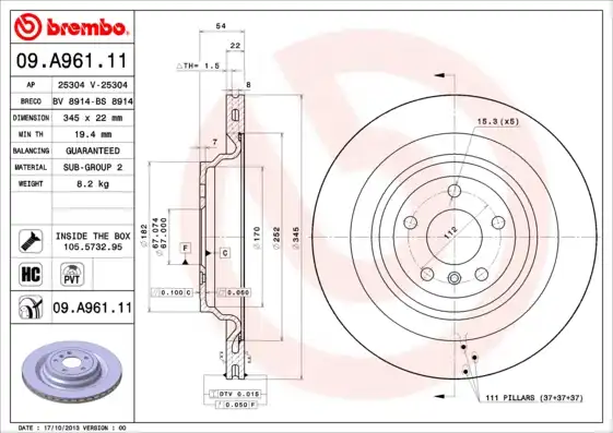 BREMBO 09.A961.11