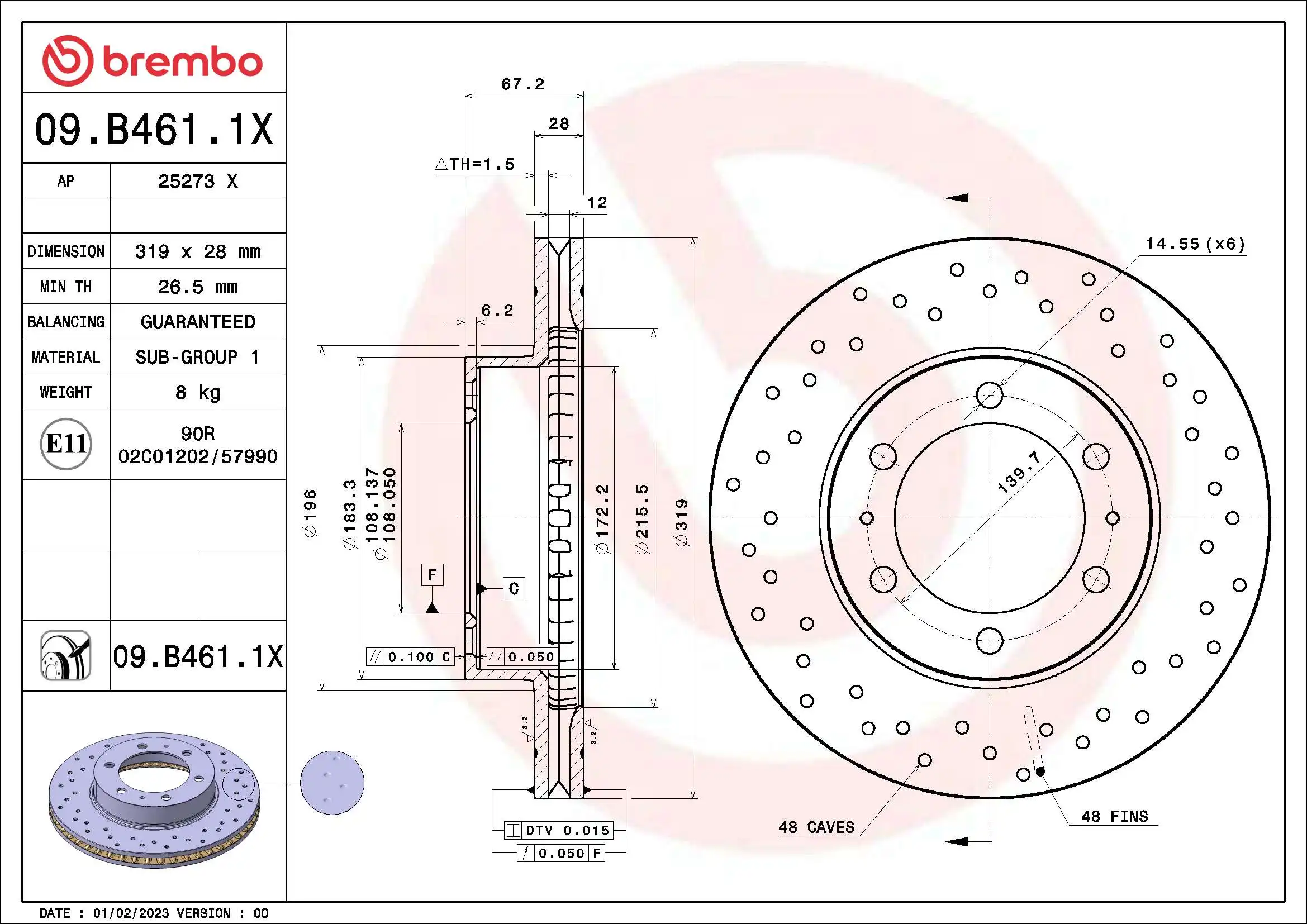 BREMBO 09.B461.1X
