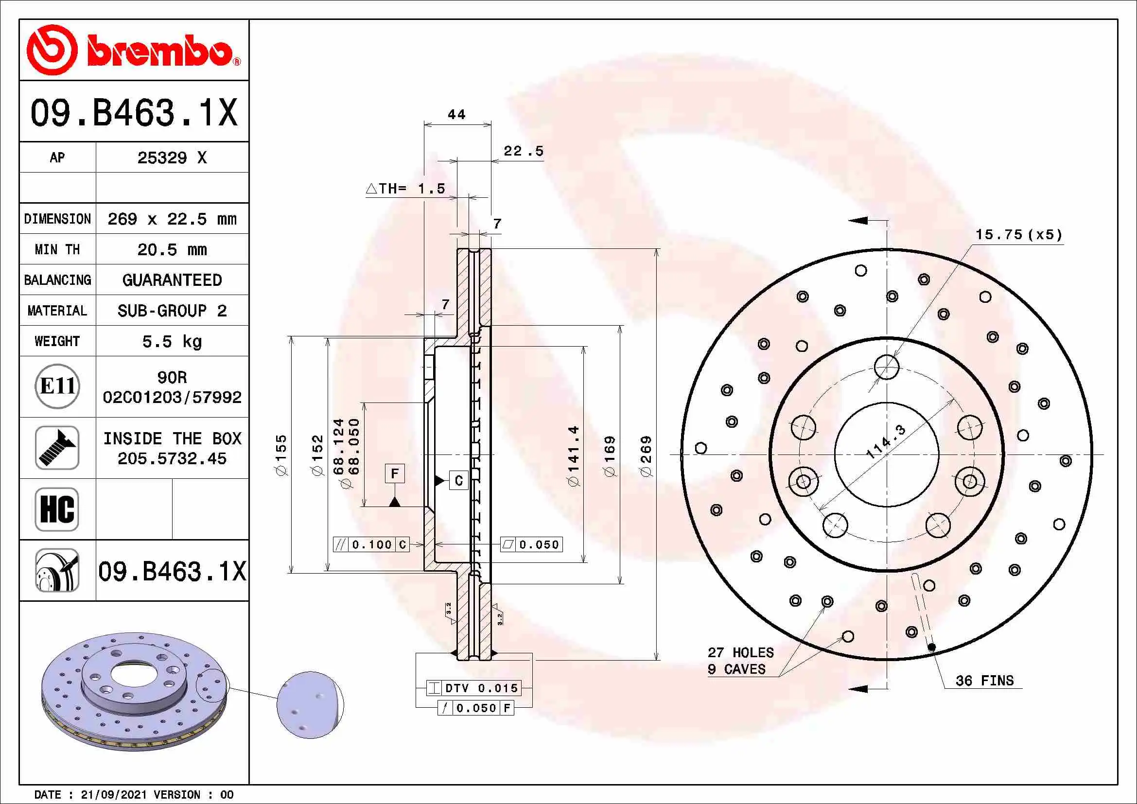 BREMBO 09.B463.1X