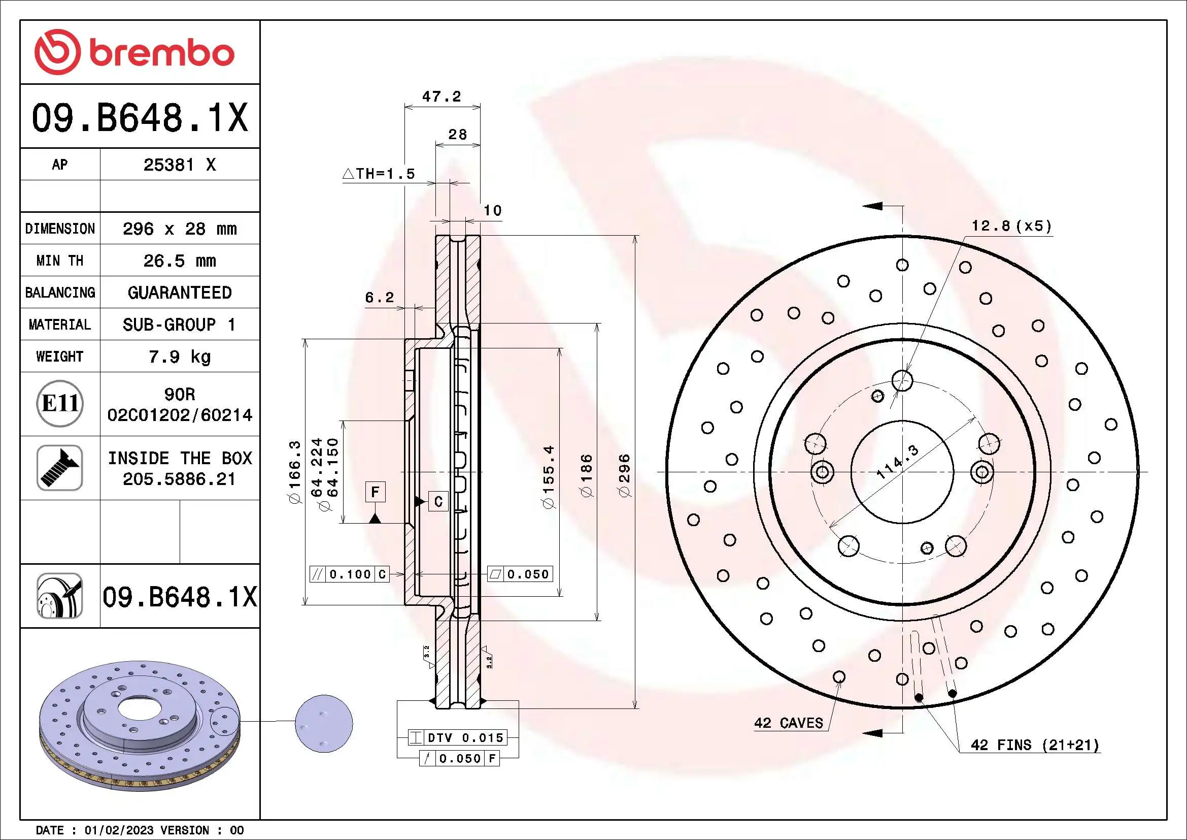 BREMBO 09.B648.1X