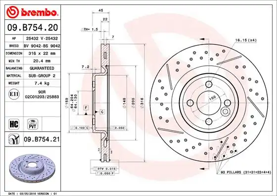 BREMBO 09.B754.21