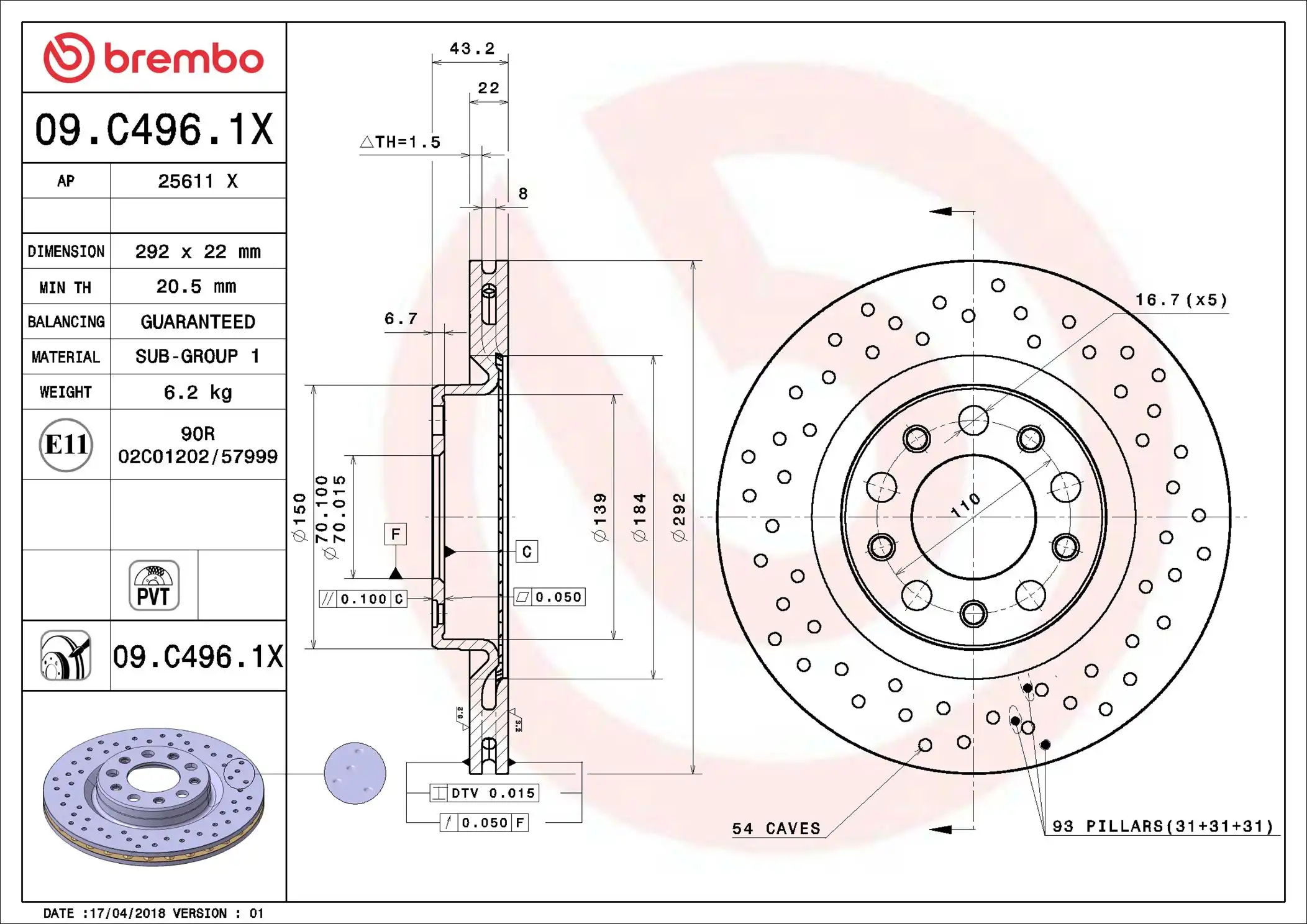 BREMBO 09.C496.1X