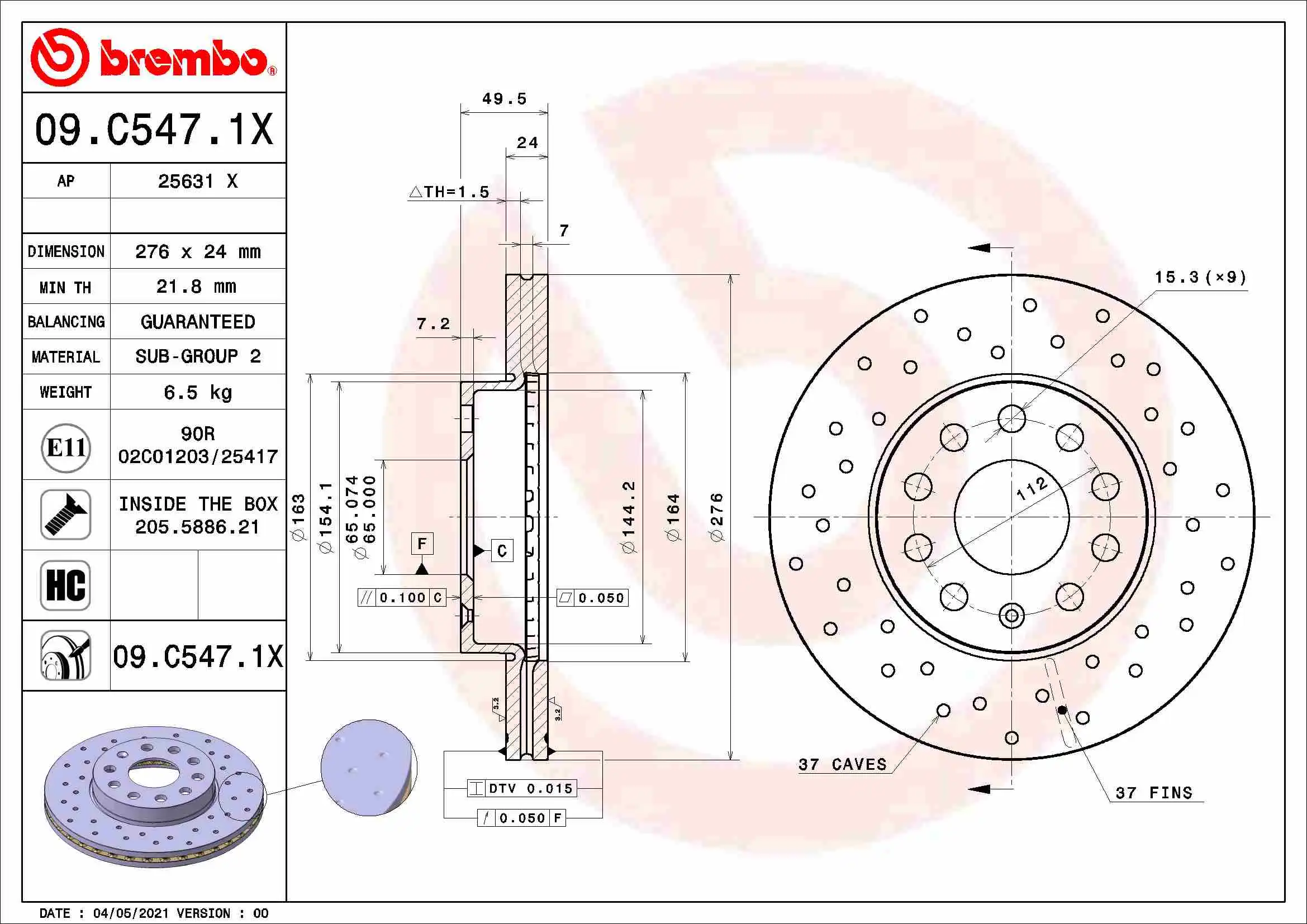 BREMBO 09.C547.1X