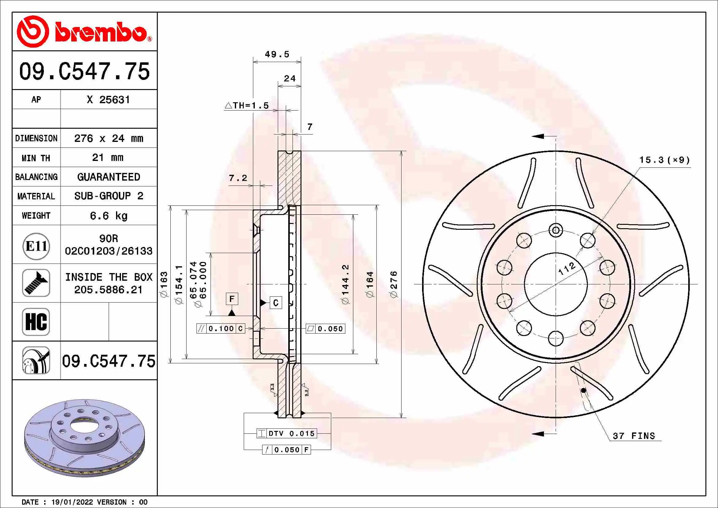 BREMBO 09.C547.75