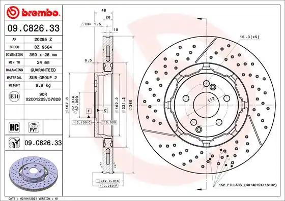 BREMBO 09.C826.33