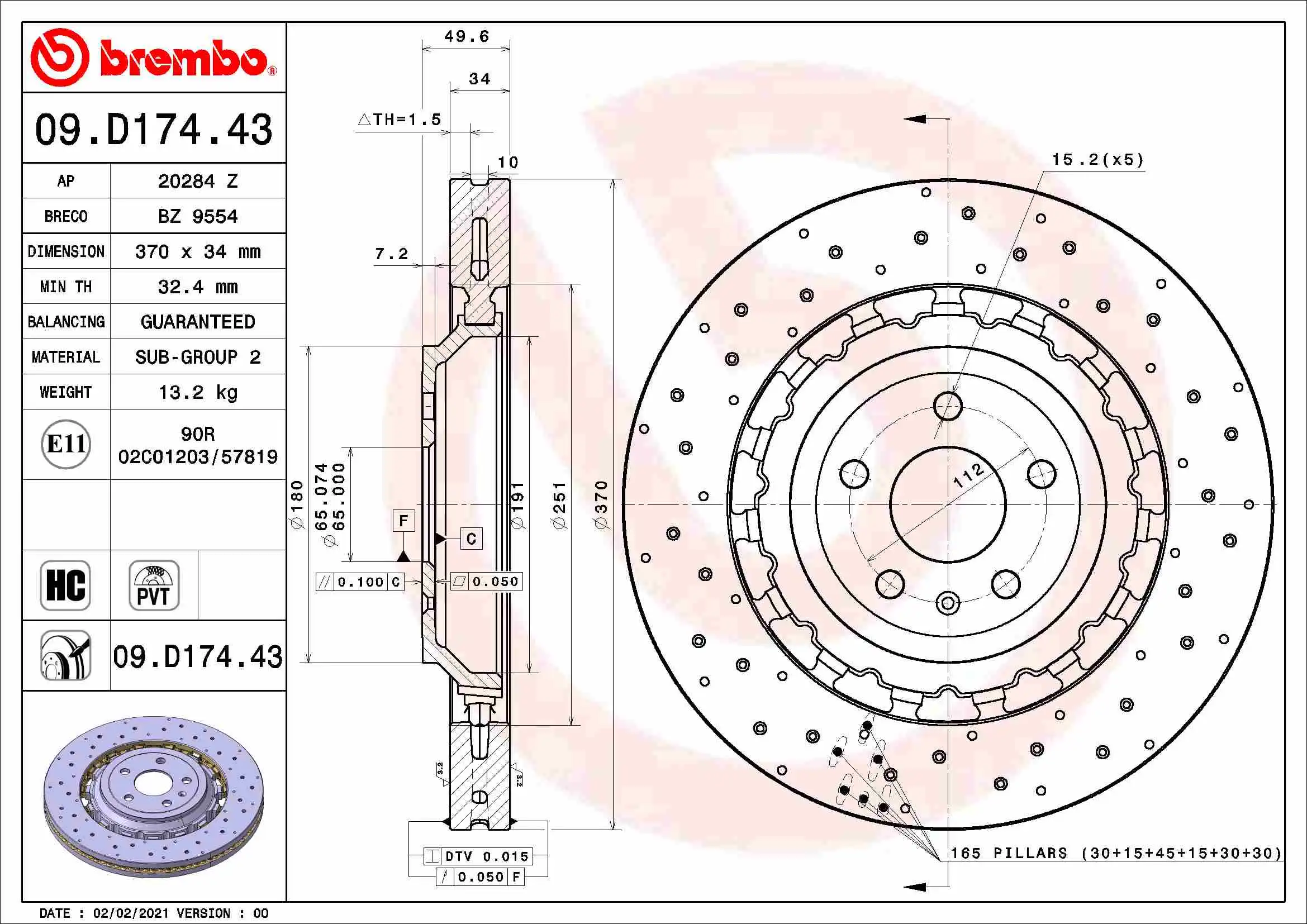 BREMBO 09.D174.43