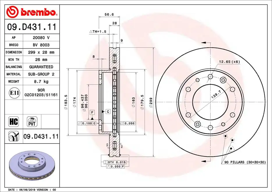 BREMBO 09.D431.11
