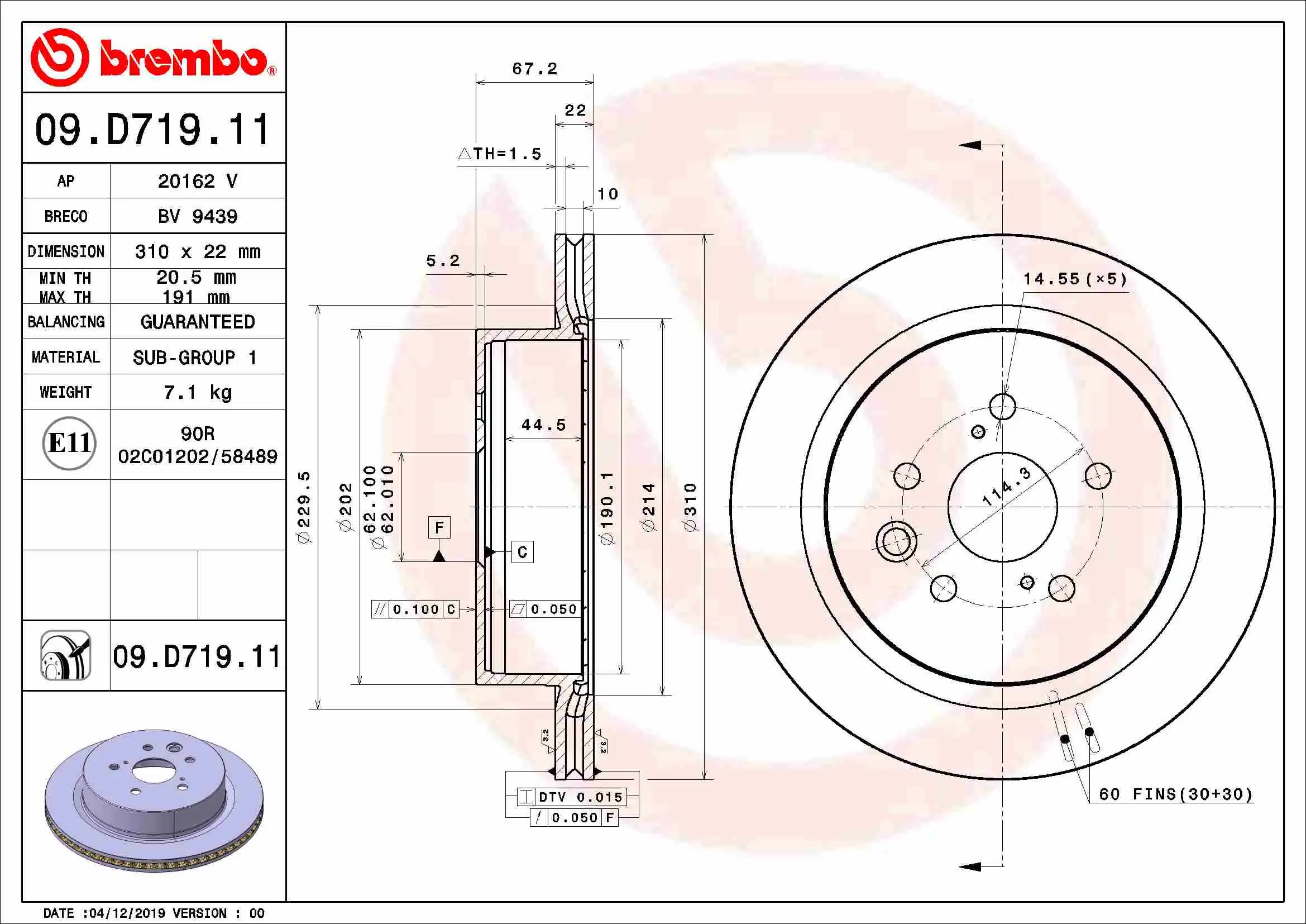 BREMBO 09.D719.11