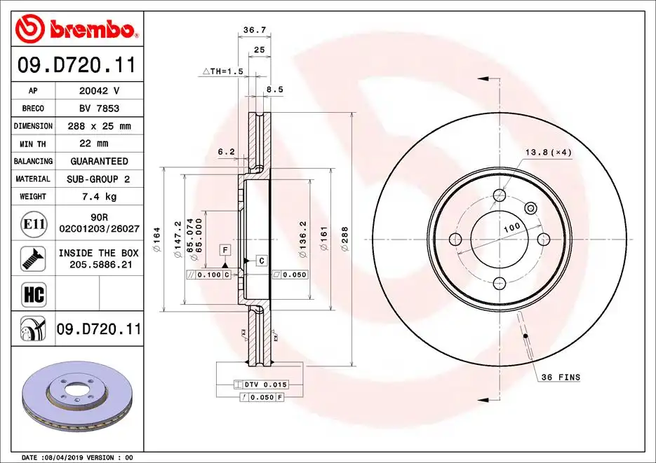 BREMBO 09.D720.11