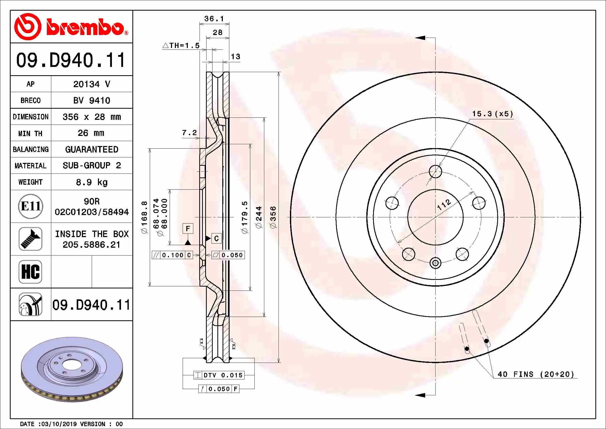 BREMBO 09.D940.11