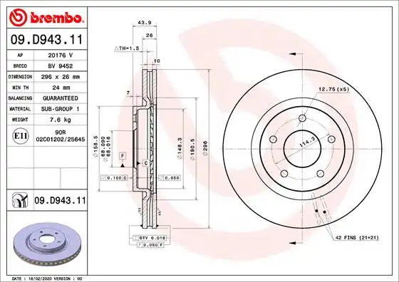 BREMBO 09.D943.11