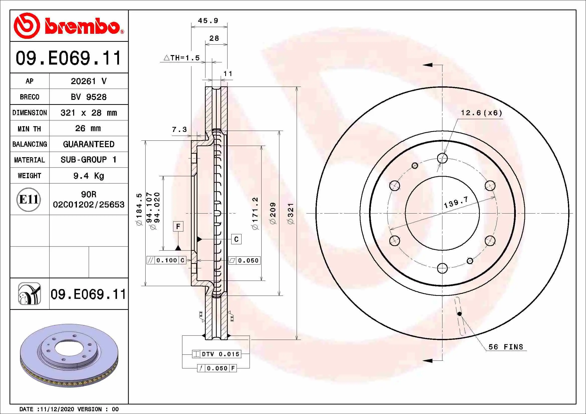 BREMBO 09.E069.11