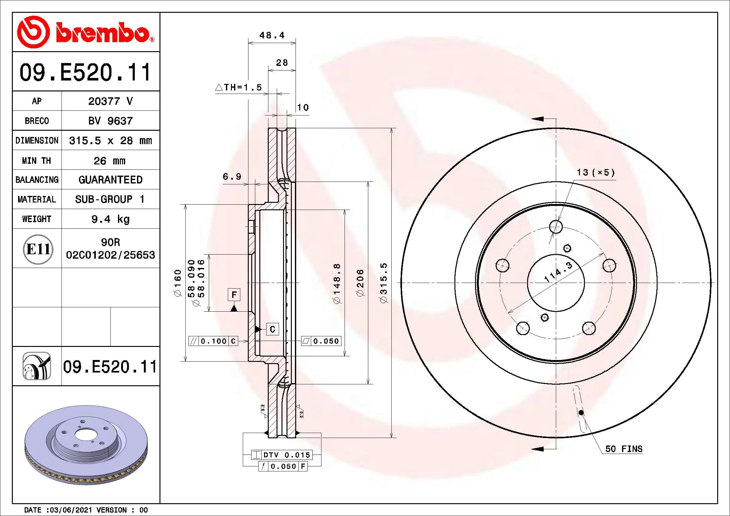 BREMBO 09.E520.11