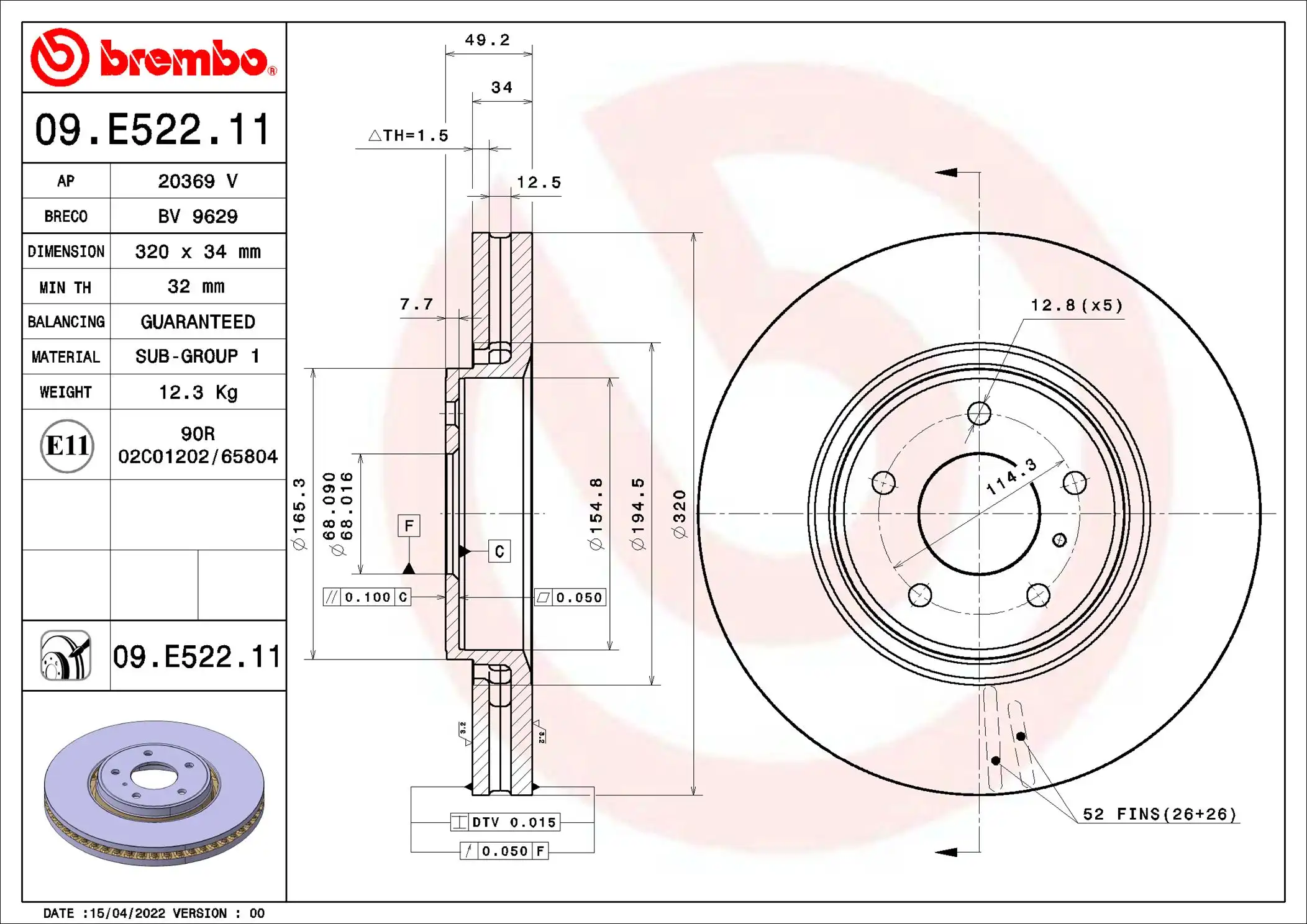 BREMBO 09.E522.11