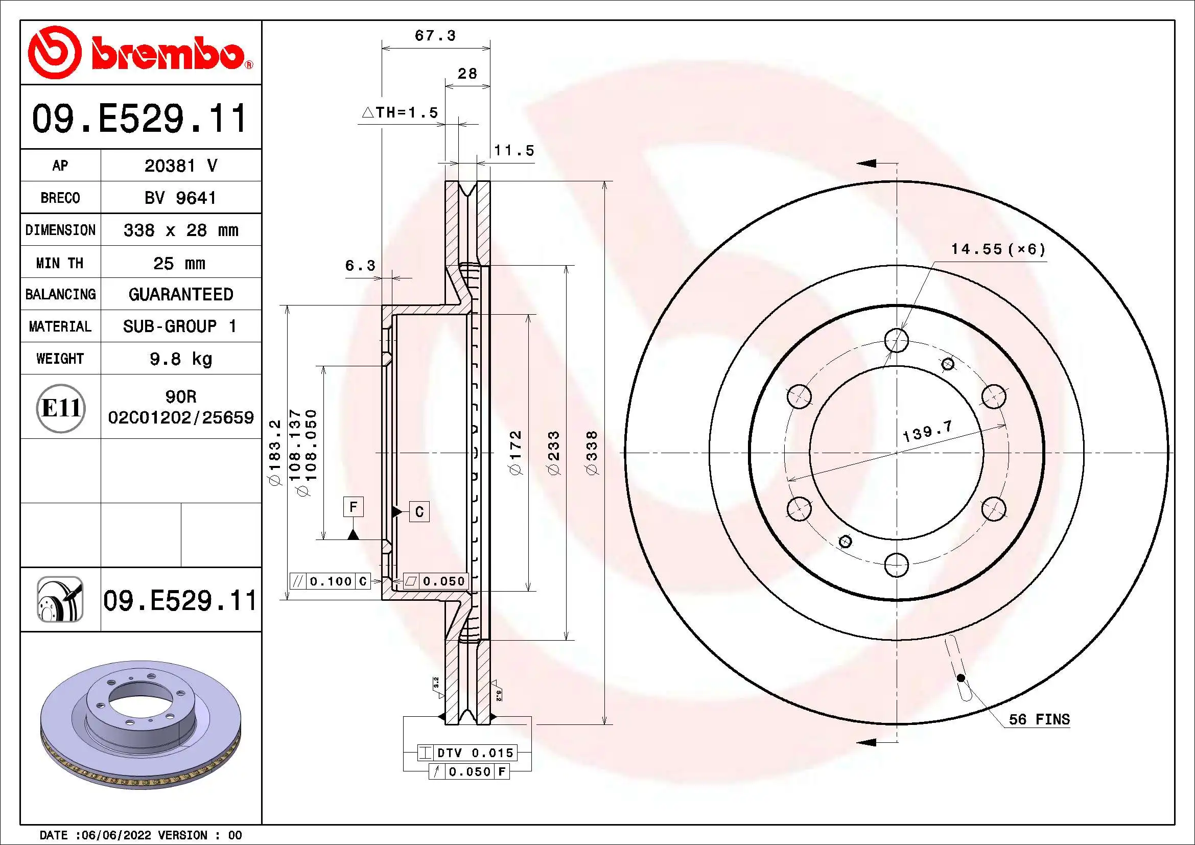BREMBO 09.E529.11